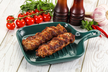 Chicken kebab minced meat and spices