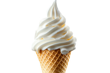 Delicious Ice Cream Cone Isolated on a Transparent Background for Food Blogs, Menus, and Marketing Materials