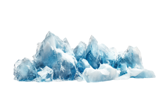 Ice Floes Isolated on a transparent Background: Perfect for Presentations on Climate Change and Nature's Beauty
