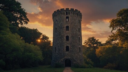 The archer tower reveals its secrets at dusk