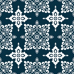 Ikat Flower Pattern Ethnic Geometric native tribal boho motif aztec textile fabric carpet mandalas African