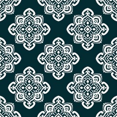 Ikat Flower Pattern Ethnic Geometric native tribal boho motif aztec textile fabric carpet mandalas African