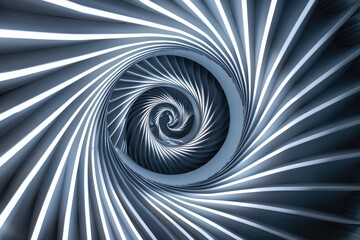 Naklejka premium Abstract Spiral of Intertwined White Stripes