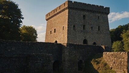 The archer tower rises majestically, touching the sky