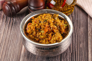 Vegan garnish - lentil with vegetables
