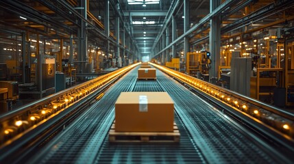 Fototapeta premium Automated Assembly Lines in a Modern Factory: A Glimpse into Efficient Production