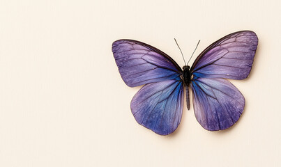 Obraz premium Vibrant Purple Butterfly Displaying Stunning Wing Colors on a Simple Background