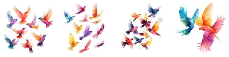 Obraz premium Vibrant watercolor clipart featuring intricate details, ideal for creative projects, illustrations, and decorative designs.