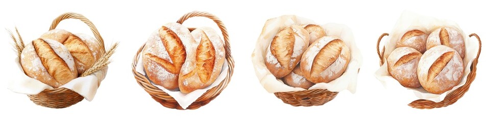 Vibrant watercolor clipart featuring intricate details, ideal for creative projects and artistic designs, showcasing a colorful and lively aesthetic.