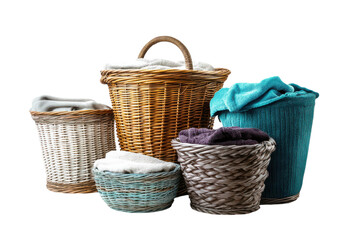 Obraz premium Versatile Laundry Baskets Perfect for Organizing Clothes and Enhancing Home Decor in a Stylish Way