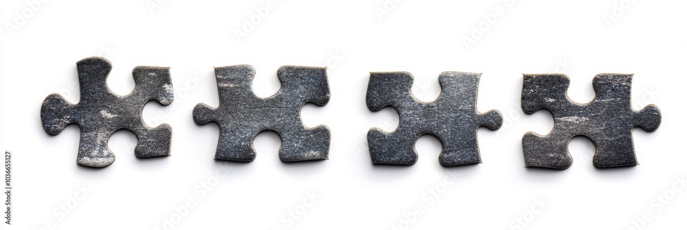 Wall mural puzzle piece fitting perfectly into a slot, isolated on a white background, symbolizing problem-solv