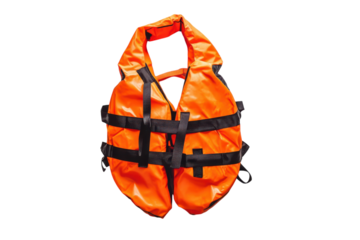 High-Quality Life Jacket Isolated on a transparent Background for Safety and Recreational Use in Water Activities