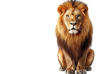 Obraz premium Majestic Lion Isolated on a transparent Background for Wildlife Conservation and Educational Use
