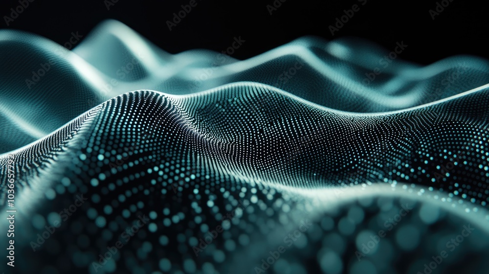 Fototapete A captivating array of undulating patterns creates a mesmerizing visual in a high-tech setting