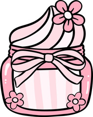 Girly things facial cream Coquette pink cosmetic stuff