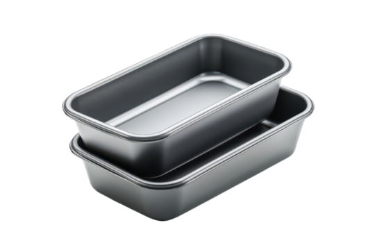 Assorted Loaf Pans Isolated on a transparent Background Perfect for Baking Delicious Breads and Cakes