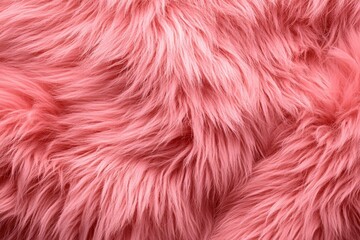 Fototapeta premium A close-up of soft, fluffy pink fur texture, showcasing a vibrant and cozy surface. This image is ideal for fashion, textiles, or interior design concepts emphasizing comfort and warmth.