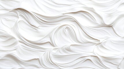 Obraz premium White Cosmetic Cream Texture. Background Of Creamy Swirls And Peaks, Skincare Product.