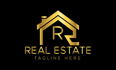 Real Estate Modern House Minimalist Elegant Concept Logo Template