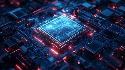 Obraz premium Central Processing Unit Artificial Intelligence. 