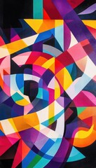 Obraz premium Vibrant, colorful graffiti art featuring abstract shapes and modern typography