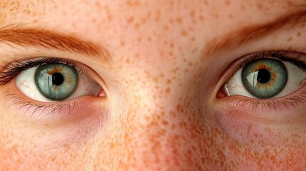 Fototapeta premium Close-Up of a Person's Face with Freckles