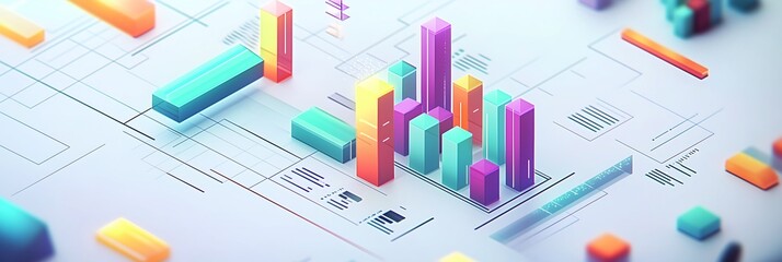 A 3D isometric financial chart designed for educational purposes, investment analysis, and business websites.