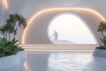 Fototapeta premium Minimalistic futuristic 3D render background. Generative Ai