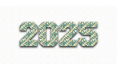 2025 leaves motif background. calendar and template design concept. nature, romantic, love, foliage plant, and decorative themes