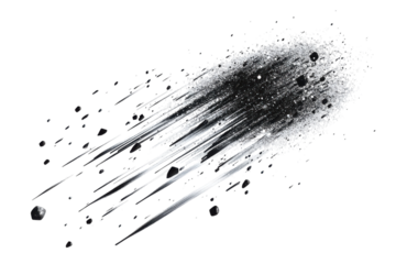 Stunning Isolated Meteor Shower Against a transparent Background for Various Creative Uses in Design or Education