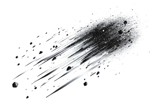 Stunning Isolated Meteor Shower Against a transparent Background for Various Creative Uses in Design or Education