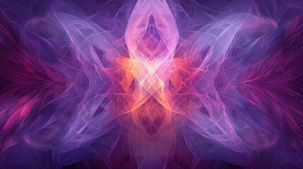 Fototapeta premium A vibrant digital abstract design featuring swirling patterns of purple, pink, and orange hues, showcasing a modern aesthetic and intricate textures.