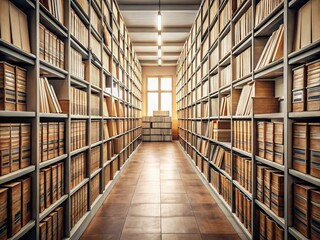 Obraz premium Capture the essence of minimalism through archive photography, showcasing simplicity in document organization, storage, and essential records, promoting a streamlined, modern way of living.