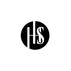 letter initial hhs negative space on circle