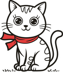 A cute cat cartoon illustration vector .