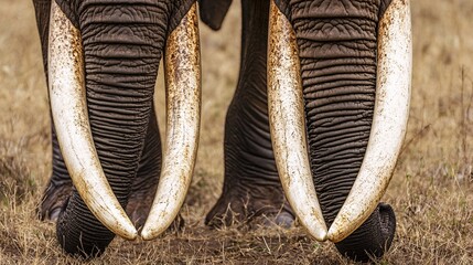 Elephant tusks crossing in a symbolic gesture of protection and strength