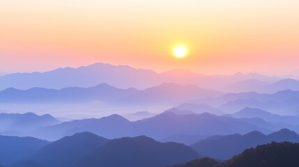 Serene Sunset Over Ancient Japanese Mountain Range - Ultra-Detailed Landscape Photography