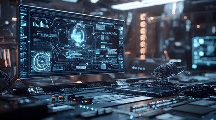 Fototapeta premium Update software application and hardware upgrade technology concept. 