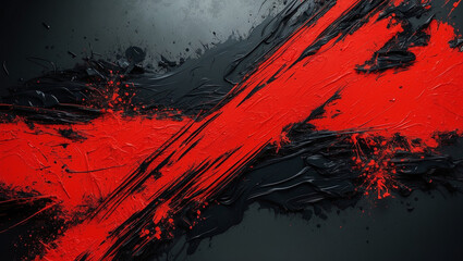 Abstract background featuring bold red and black paint splashes and strokes on a dark canvas, creating a dynamic and high-energy visual impact.