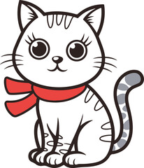 A cute cat cartoon illustration vector .