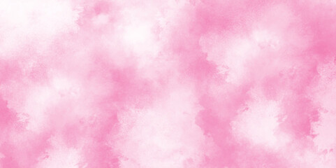 Abstract grainy fantasy smooth light pink watercolor paper texture with clouds, Grunge background frame Soft pink paper texture, pink watercolor background abstract texture with stains.