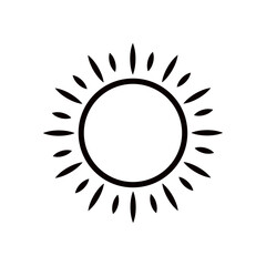 Sun black icon on white