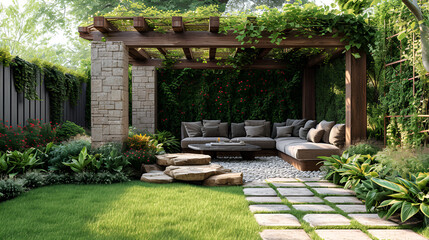 wooden house in the garden