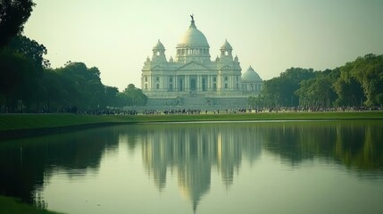Obraz premium Stunning Reflection of Historic Building in Water
