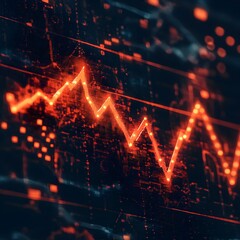 Obraz premium Dynamic Arrow and Collage Background Design for Financial and Economic Trends Inflation and Global Market Strategies
