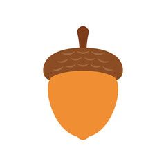 Acorn icon in flat style. Oak nut vector illustration on isolated background. Nature sign business concept.