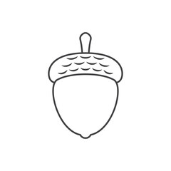 Acorn icon in flat style. Oak nut vector illustration on isolated background. Nature sign business concept.