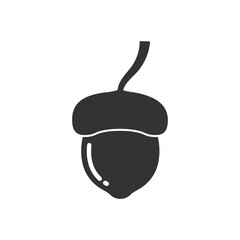Acorn icon in flat style. Oak nut vector illustration on isolated background. Nature sign business concept.