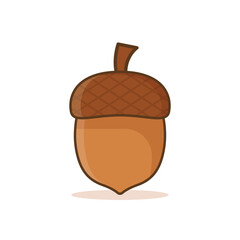 Acorn icon in flat style. Oak nut vector illustration on isolated background. Nature sign business concept.