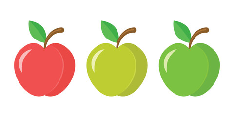 Apple fruit icon in flat style. Healthy dessert vector illustration on isolated background. Fresh food sign business concept.